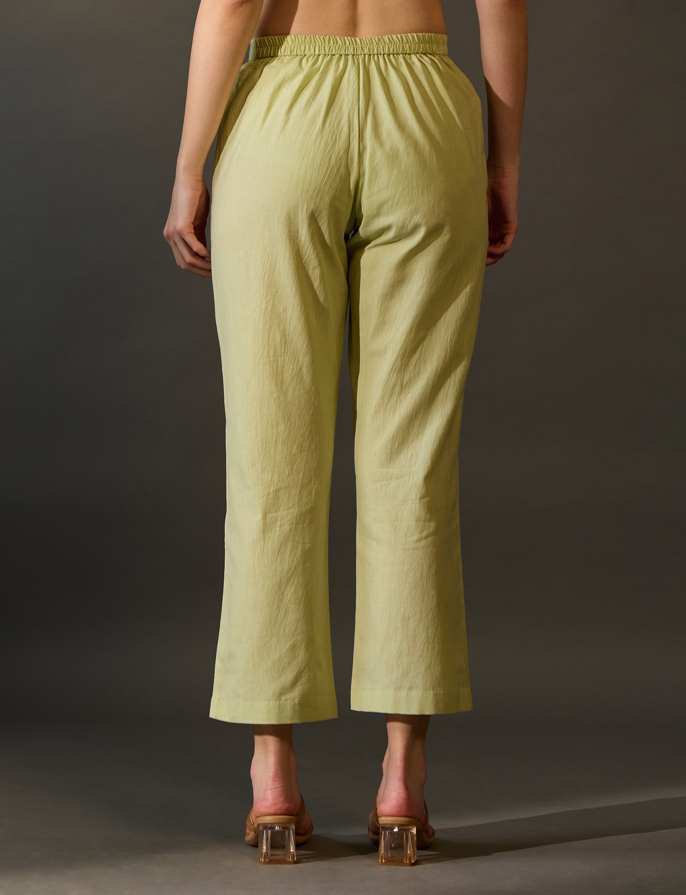 Light Green Cotton Palazzo Pants